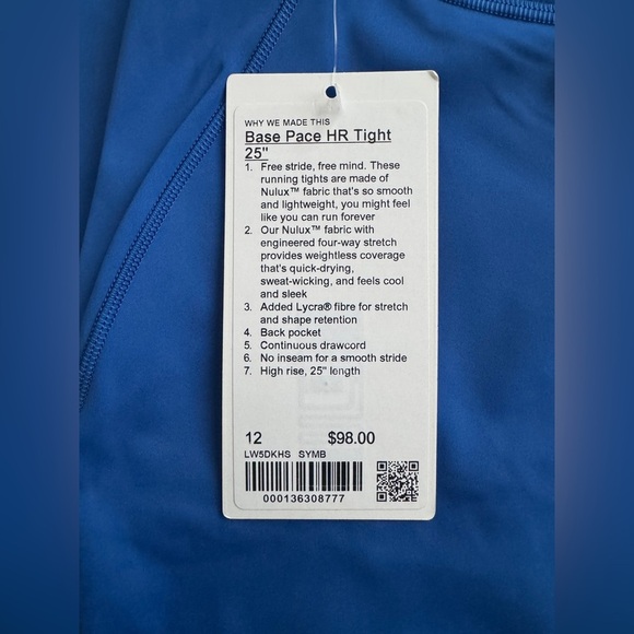 Lululemon Base Pace High-Rise Tight 25" in Symphony Blue - Picture 7 of 8